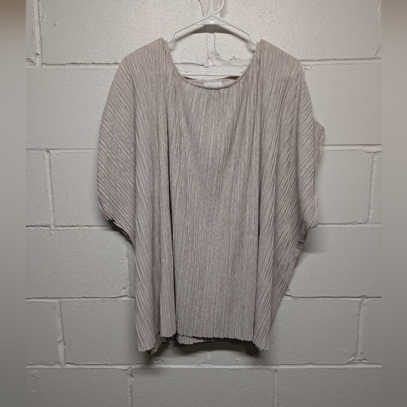 J. Jill Pure Elements Womens Gray Blouse with Elegant Pleats Size 4X - Picture 1 of 7